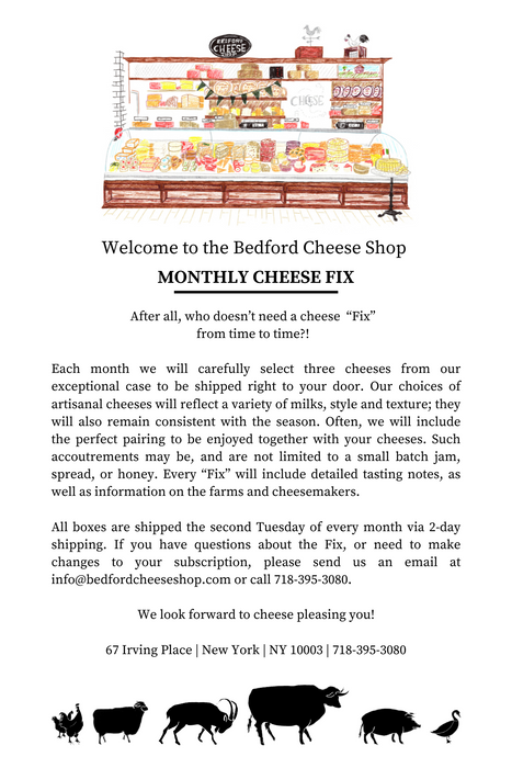 Image is the postcard included with your subscription, save and print or email this image to send to your cheese fix recipient. 